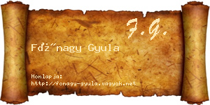 Fónagy Gyula névjegykártya