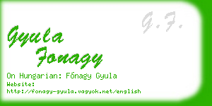 gyula fonagy business card