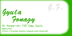 gyula fonagy business card